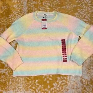 BB Dakota Steve Madden pastel rainbow ombre ice cream sweater XL NWT